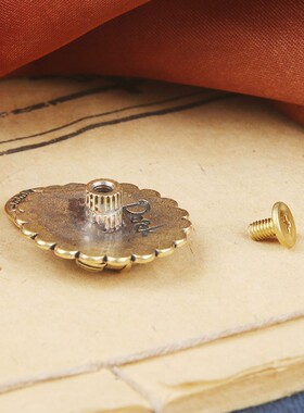 2026复古黄铜狻猊财布扣中式手工饰品配件醒狮皮具装饰扣门扣配饰