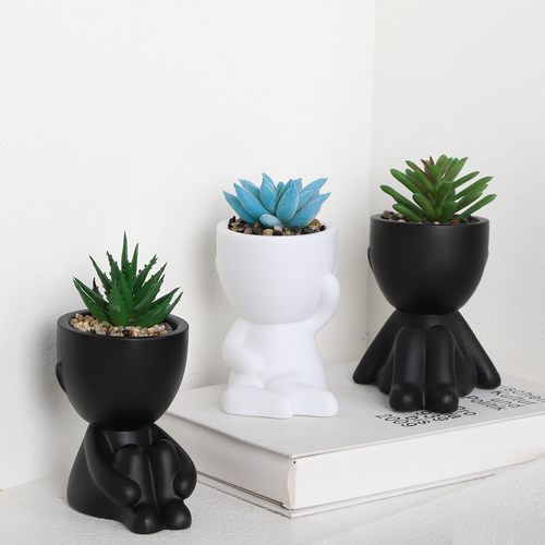 2026仿真花芦荟多肉盆栽客厅装饰摆件ins风绿植桌面盆景家小人物