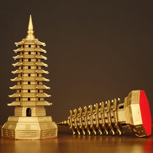 2026黄铜文昌塔摆件七层7层铜八卦文昌塔客厅玄关摆设书房桌面工