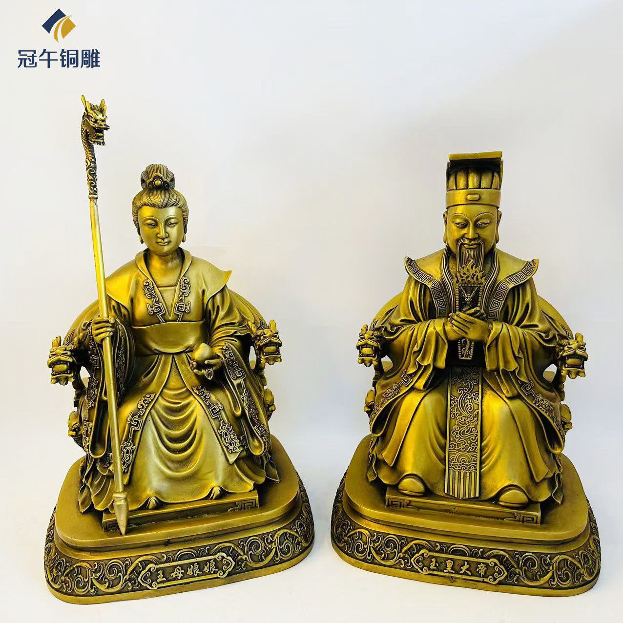 2026现代简约瑶池金母摆件王母娘娘玉皇大帝佛堂神像玉帝王母铸铜