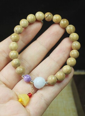 2026巴布亚奶香木8mm手串紫气东来款 男女文玩手链小莲蓬饰品