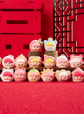 2026卡通创意福气嘟崽盲袋萌粒公仔迷你 潮玩手办树脂摆件男女孩