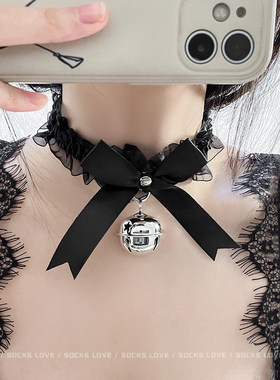 性感可爱蕾丝铃铛项圈