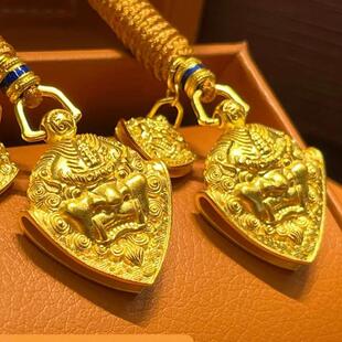水贝黄金纯黄金首饰足金999谛听瑞兽铃古法吊坠男女同款