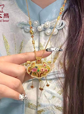 国潮风黄金吊坠黄金吊坠金大熊