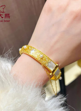 999黄金镶嵌皇领手镯足金手镯
