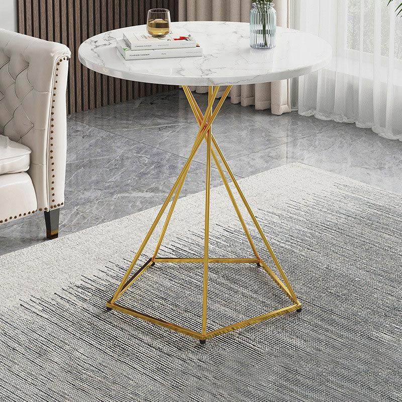 阳台小圆桌家用客厅圆形茶几经济型咖啡桌高款沙发边几铁艺小桌子