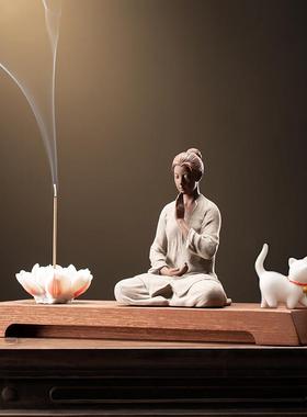 九造中国禅修美容饰品创意紫砂茶宠物瑜伽工作室茶几桌面装饰工艺