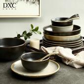 创意家用盘子碗2人情侣4人组合简约6人欧式 北欧碗碟套装 个性 餐具