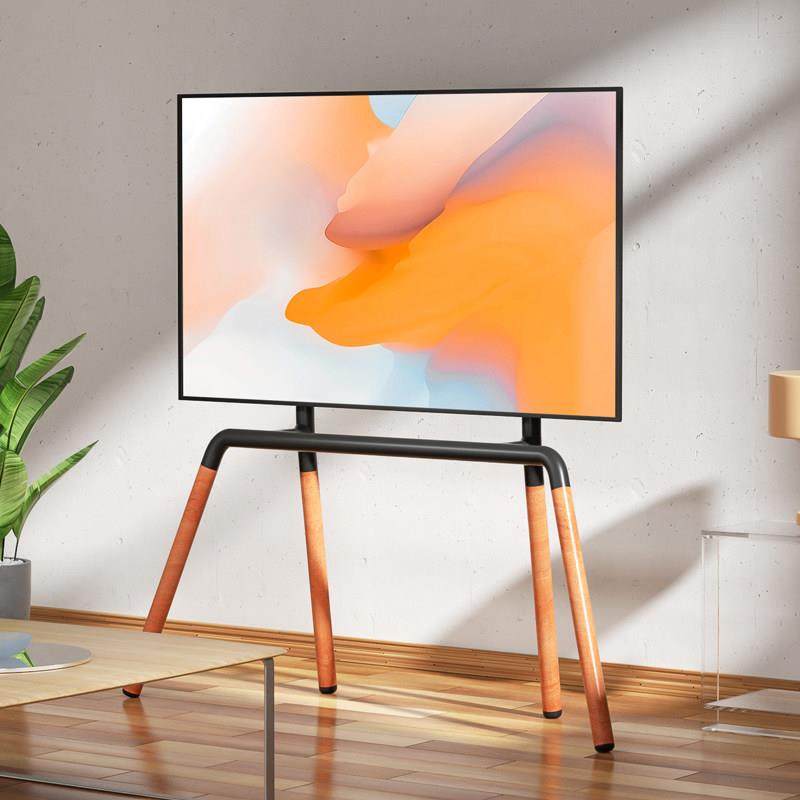 电视站立支架可移动架子木质艺术落地43/55/60/75寸加固四腿底座