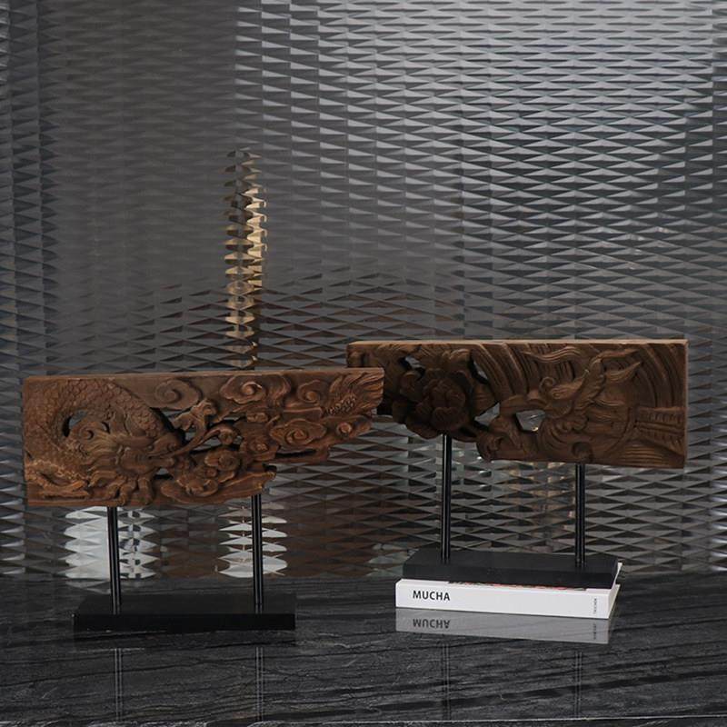 新中式龙凤摆件禅意样板房客厅居家装饰品玄关电视柜创意现代软装,家居饰品,装饰摆件,淘宝优惠券,粉丝福利购,淘宝优惠卷