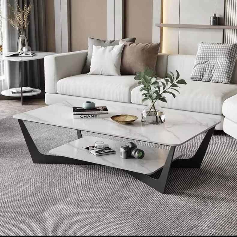 意式极简长方形双层岩板茶几 客厅家用北欧大理石轻奢现代小户型,住宅家具,茶几,淘宝优惠券,粉丝福利购,淘宝优惠卷