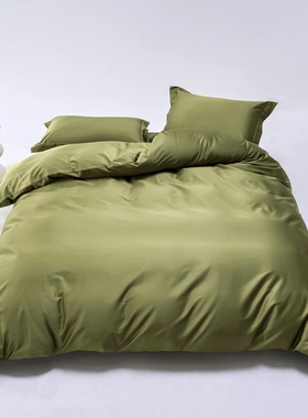 高端100支长绒棉墨绿色军绿果绿全棉四件套纯棉1.21.51.8m2米加大