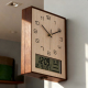 实木双面挂钟客厅2026新款 高级感现代创意静音拐角转角时钟表挂墙
