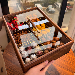 胡桃实木果盘2025新款轻奢高端水果盘客厅家用精致高颜值坚果果盒