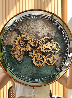 艺术家用钟表创意高端客厅2025新款高级感时钟挂墙静音装饰挂钟