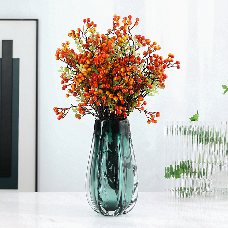 现代简约玻璃花瓶高级感摆件轻奢创意客厅餐桌插花鲜花装饰工艺品