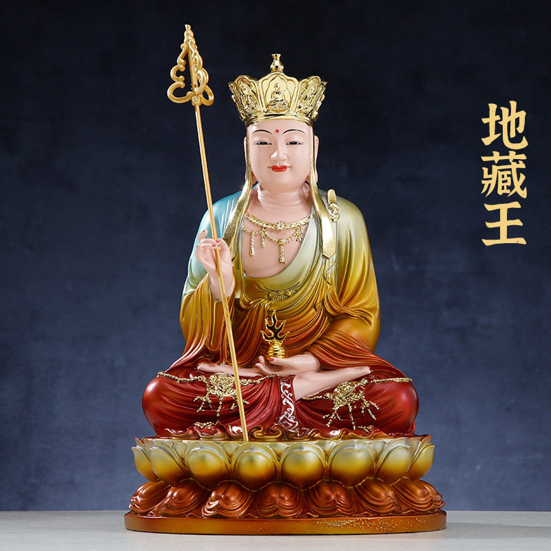 树脂娑婆三圣佛像家用供奉观音菩萨地藏王菩萨释迦牟尼佛像摆件