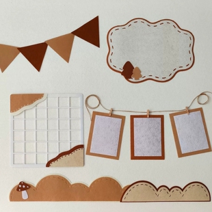 幼儿园底框环创咖色系秋天色公告栏森系家园联系栏黑板报边框学校