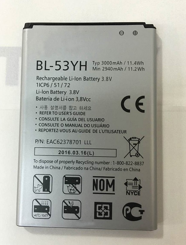 Li-ion Battery Typ 3000mah锂 G3 BL-53Yh 11.4W手机电池板3.8V