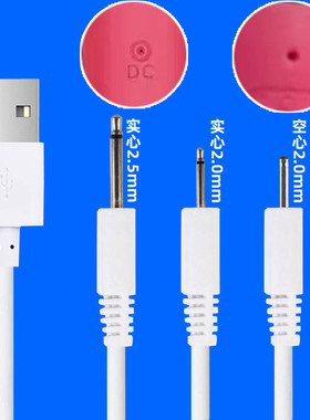 女生震振棒自愈充电器DC圆口尖头按摩棒电源线安慰器来乐luoge女优棒直径2.5mm长14mm实心针形充电数据lilo线