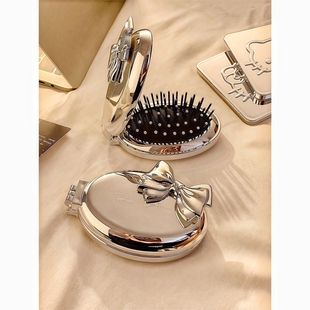 随身二合一镜子梳子可爱折叠梳子镜子一体二合一女可携式小随身气