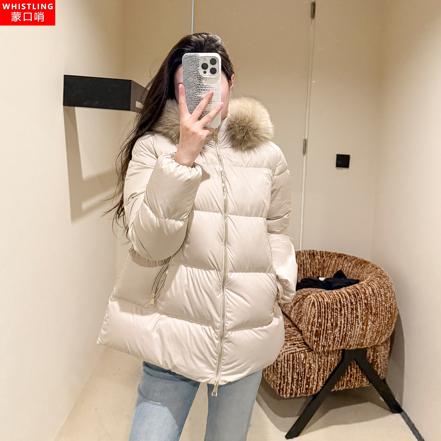 M蒙家羽绒服女冬装新款Laicheful