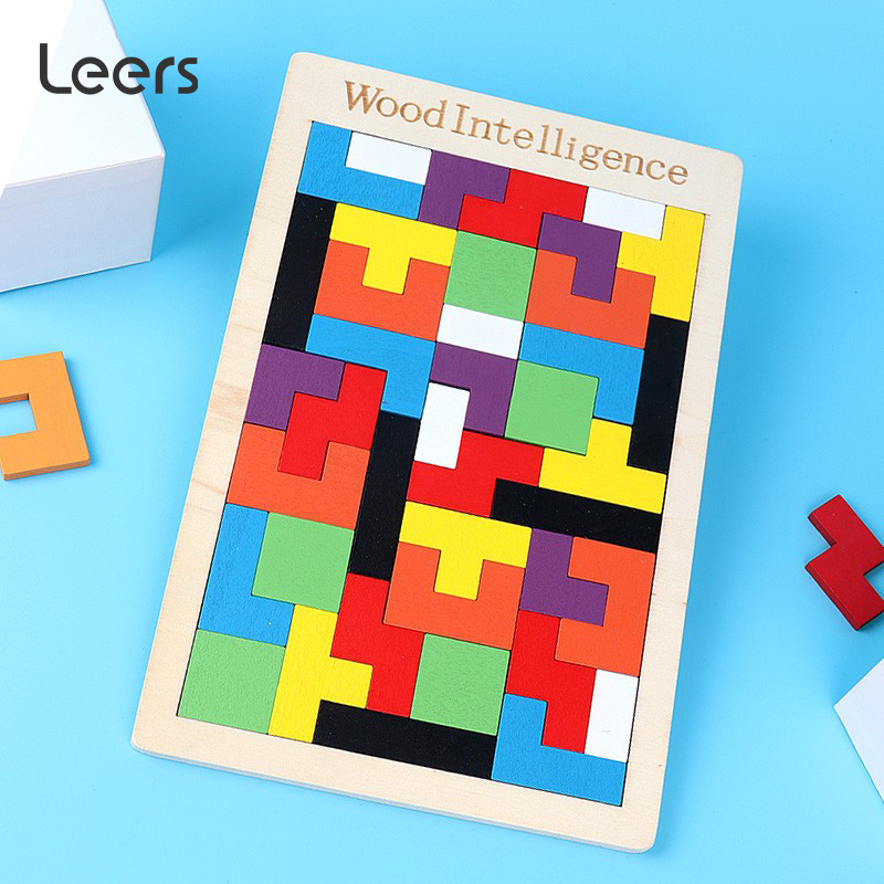 乐尔思俄罗斯方块拼图积木3到6岁思维教具宝宝幼儿园儿童益智玩具