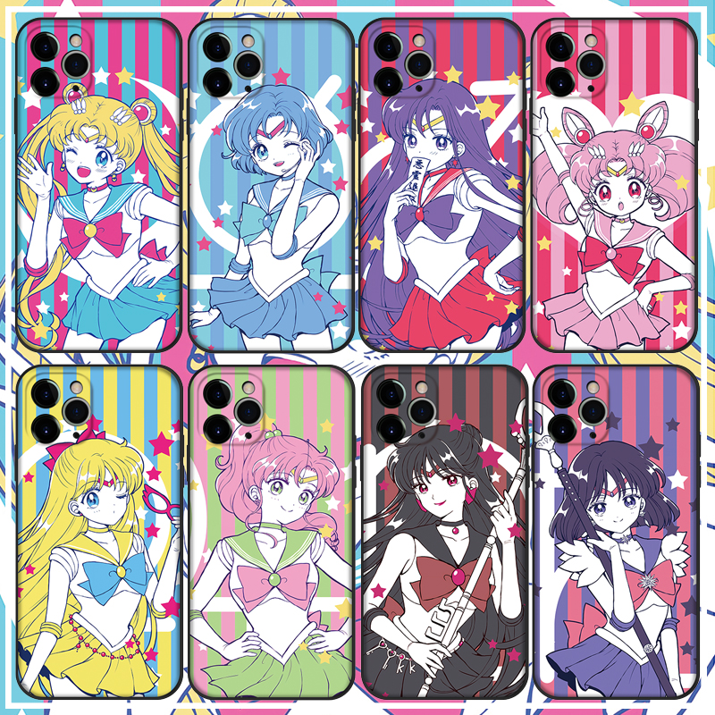 美少女战士手机壳适用苹果12pro磨砂软壳华为nova8红米k40一加9