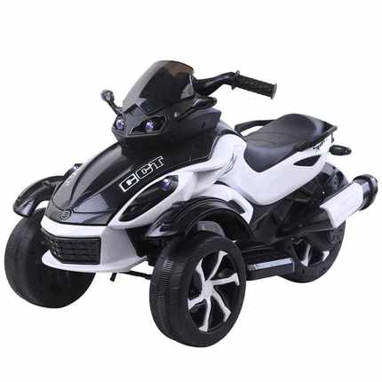 高档儿童电动摩托车三轮车充电男女宝宝双人可坐大人小孩玩具电瓶