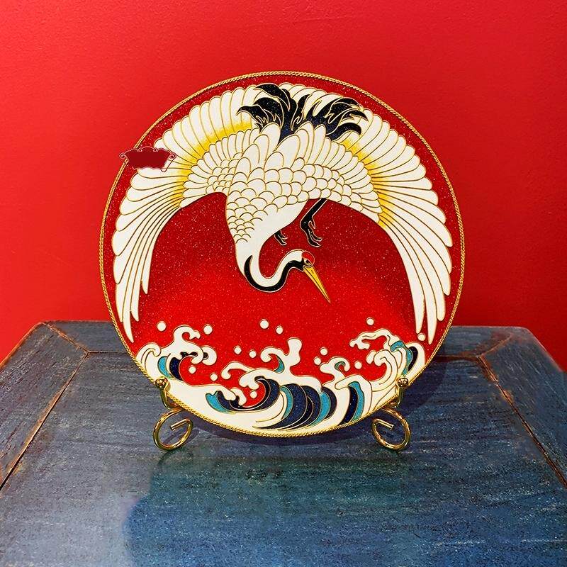 diy手工材料包掐丝珐琅摆件金丝沙画仙鹤办公桌客厅电视柜装饰画