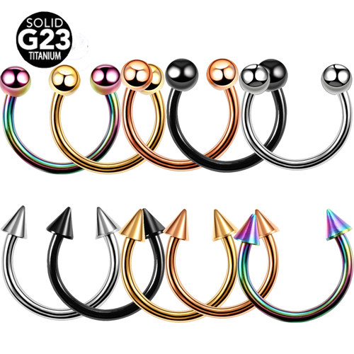 1PC G23 Titanium Helix Ear Piercing Labret Nose Rings