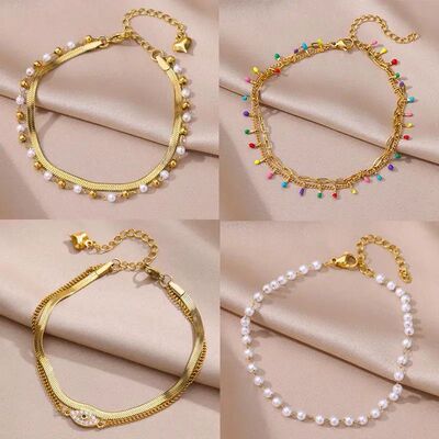 Anklets for Women Summer Beach Accessories Stainless Steel