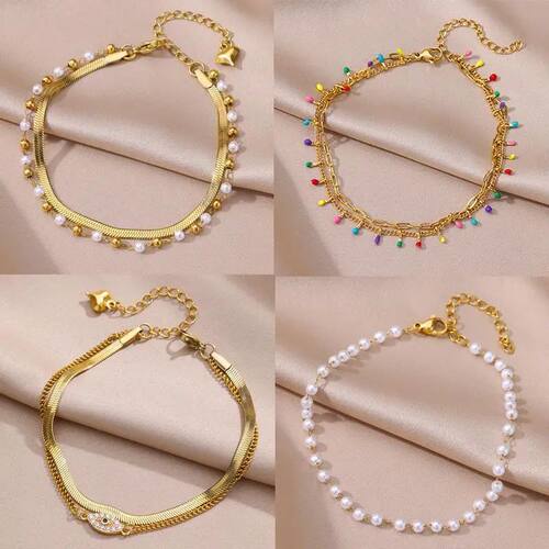 Anklets for Women Summer Beach Accessories Stainless Steel