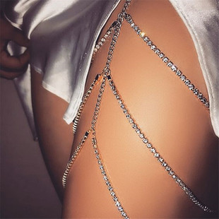 Rhinestones Leg Thigh Chain Shiny Women Sexy Body Chain Leg