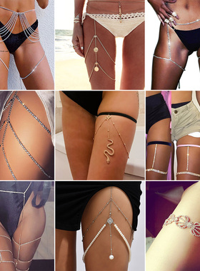1pc Hot Body Chain Bikini Pendant Stretchy Leg Tassel Body