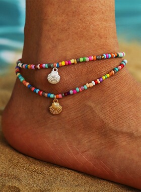 Bohemia Turquoise Foot Bracelet Shell Leg Anklets for Women