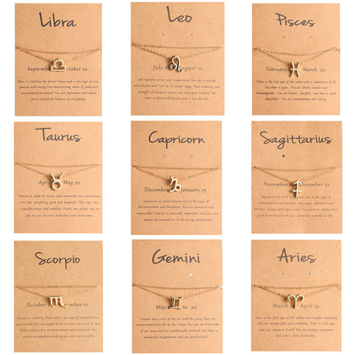 EN Female Elegant Zodiac Sign 12 Constellation Anklets