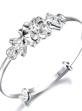 Fashion 925 Stamp Silver Color Woman Cuff Bracelet