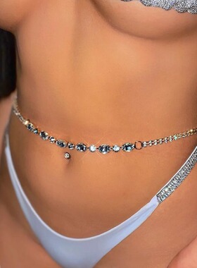 Bling Crystal Beads Waist Chain Jewelry Beach Bikini