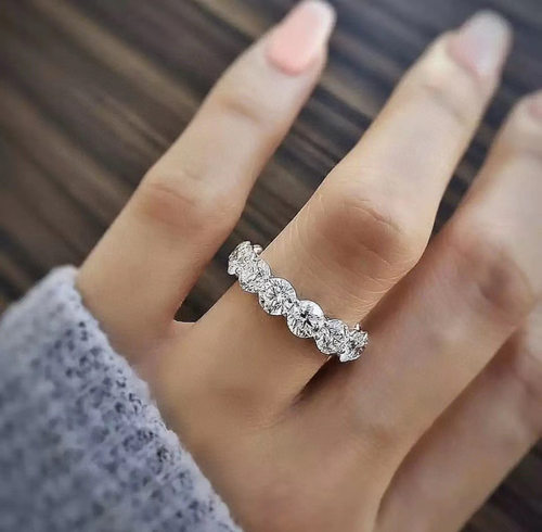 Promise Band 4mm AAAAA Zircon cz ring White Gold Filled
