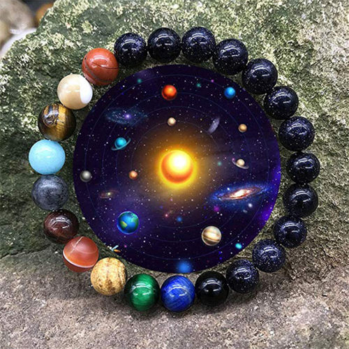 Dropshipping Eight Planets Bead Bracelet Women Natural