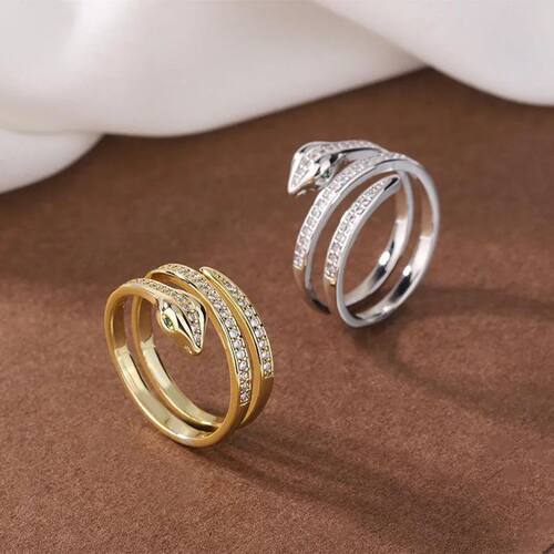 Simple Golden Silver Color Snake Rings for Women Girls