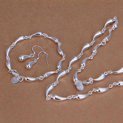 New 925 Sterling silver elegant water drop chain necklaces