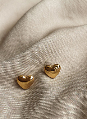 SmallCuteHeart Stainless Steel Stud Earrings For Women