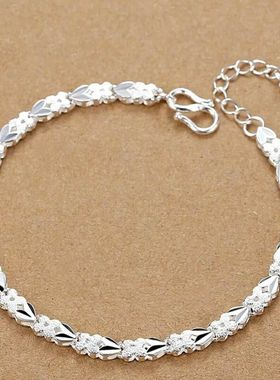 925 silver Bracelets Heart leaf For women wedding lady