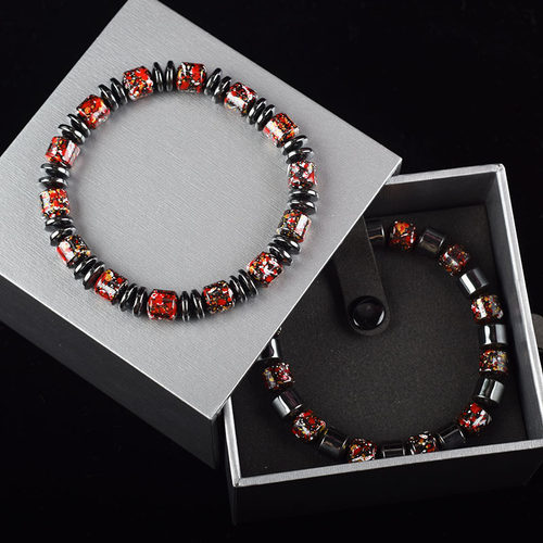 Bohemian Therapeutic Magnetic Hematite Bracelet Homme Body