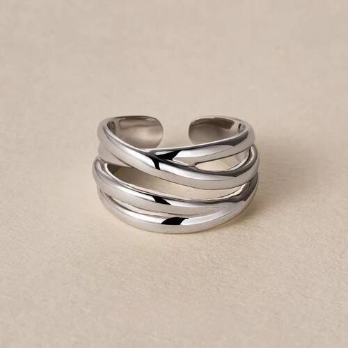 Sterling Silver Geometric Line Rings For Women Men Multi-Lay