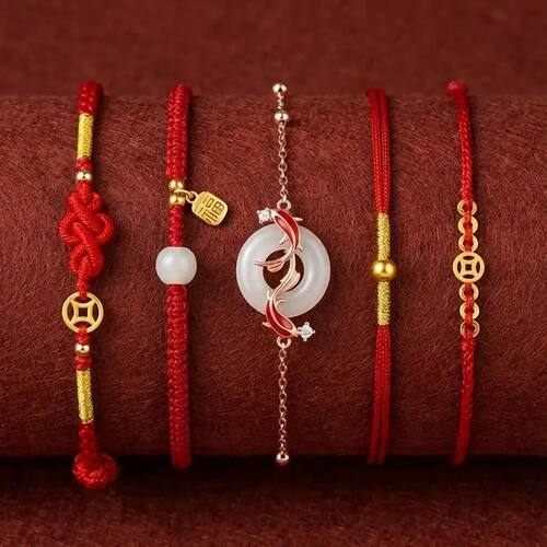 Fashion Simple Knot Red Rope Bracelets for Women Men