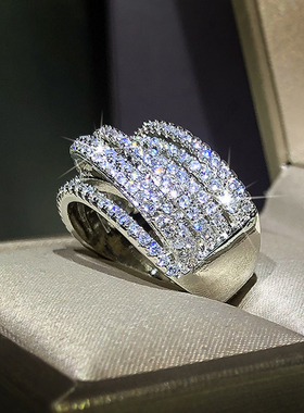 Wide 925 Sterling Silver Women Rings Interweave Design